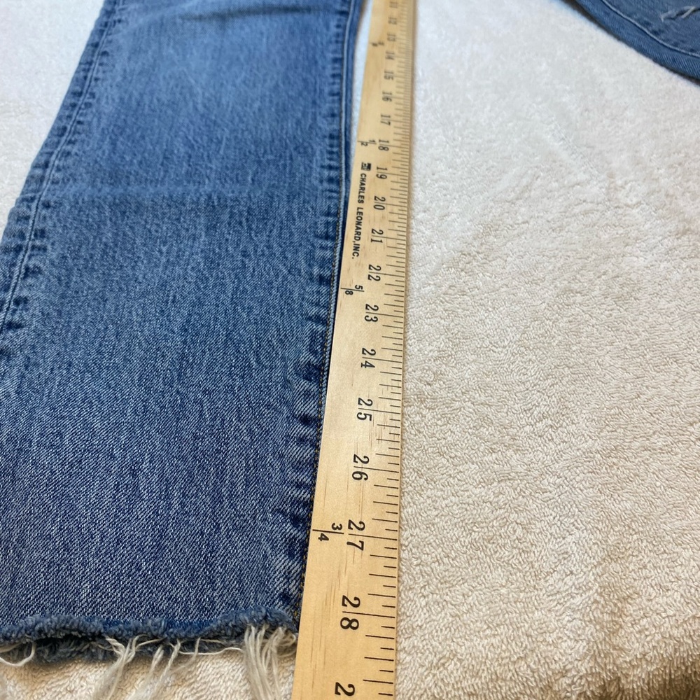 Free People Jeans Women's Size 28 Blue Denim Medium Wash Button Fly Distressed - Picture 7 of 10